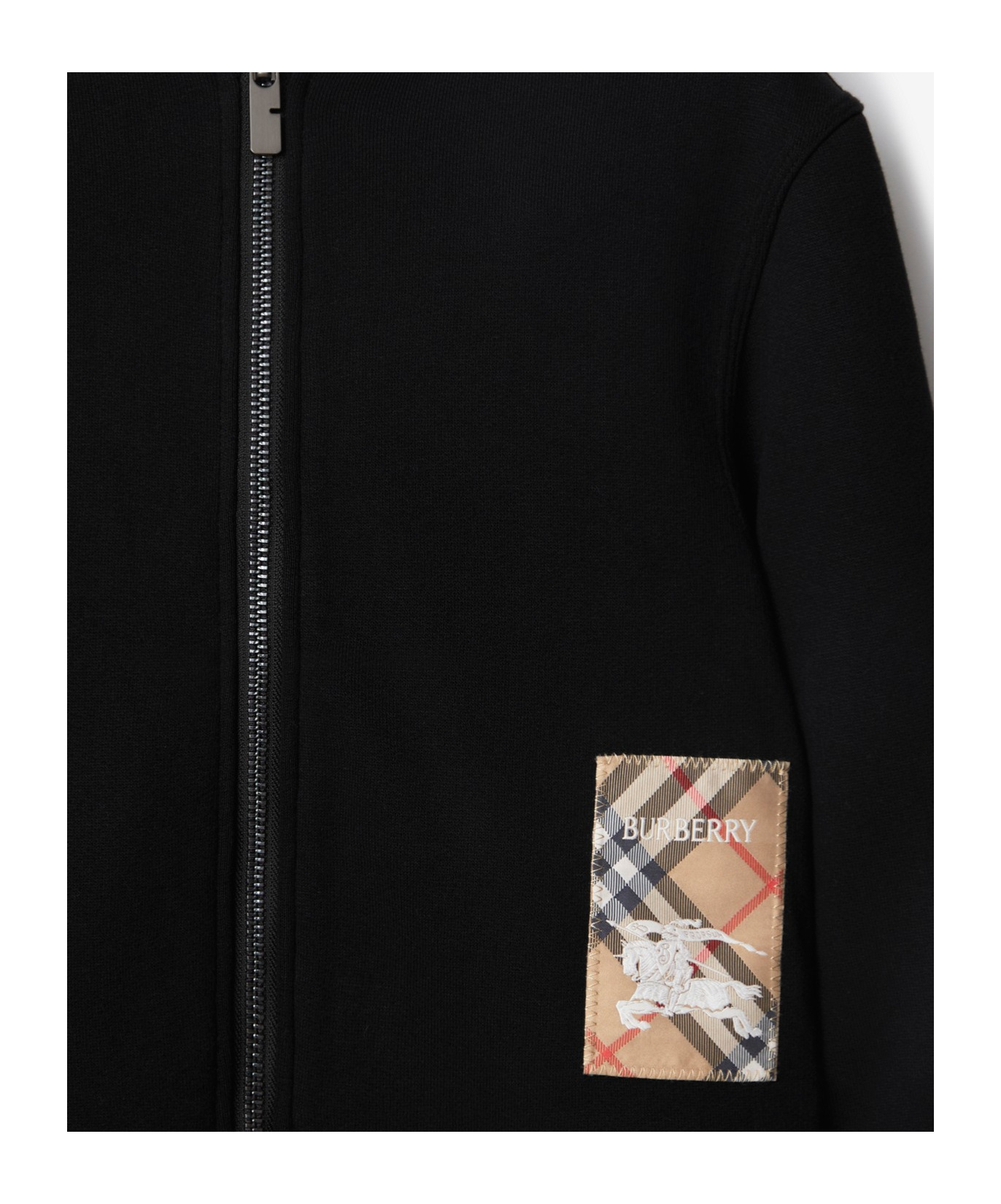 BURBERRY CHECKED-PATCH HOODIE