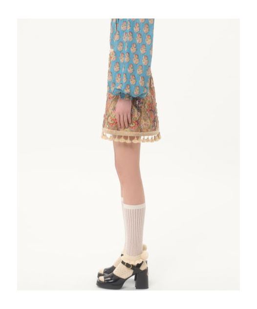 Valentino Embroidered Mini Skirt In Nude