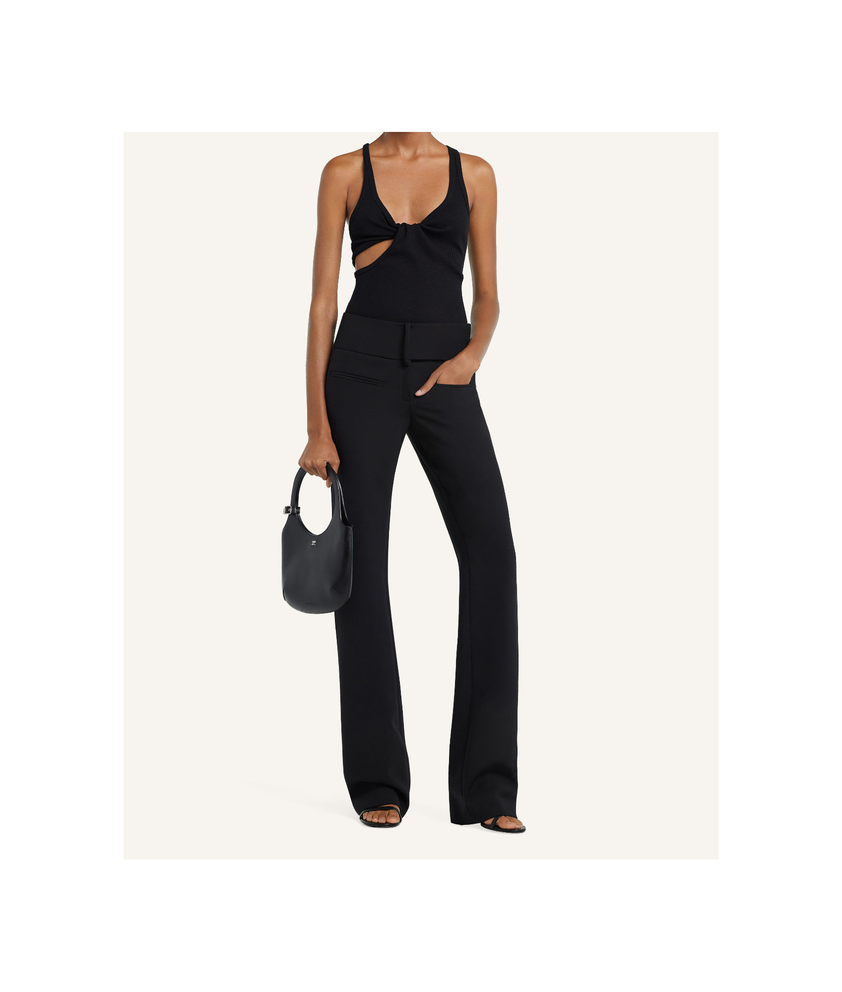 Courrèges Twist 90s Rib Dress In Black