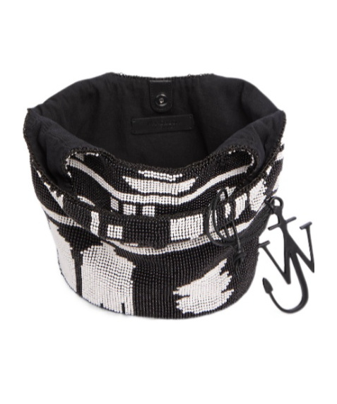Jw Anderson Mini Beaded Shopper In Black