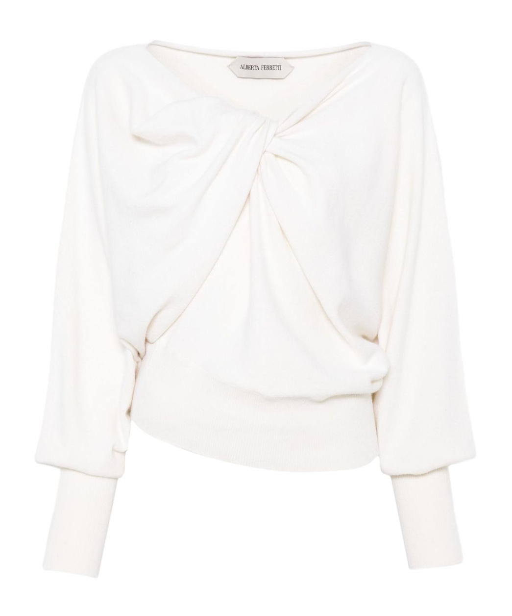 Alberta Ferretti Twist-front Sweater In White