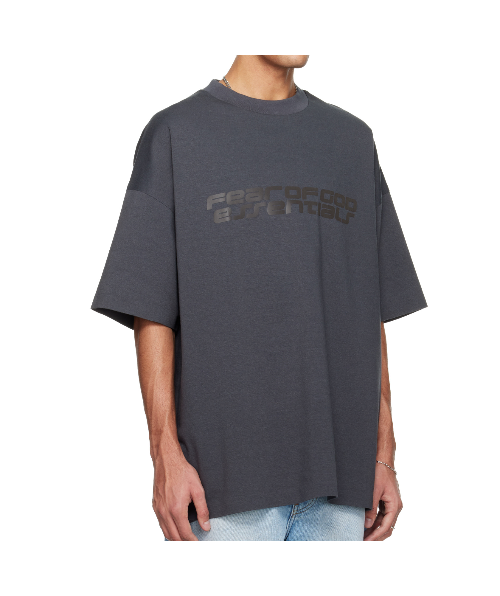 Essentials Gray Holiday 90s Short Sleeve T-shirt In Gray