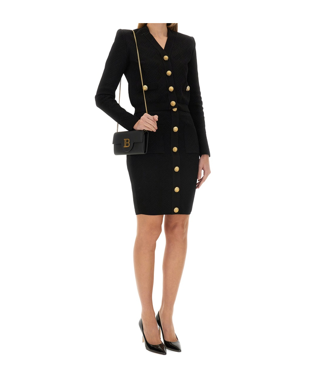 Balmain Cropped Viscose Blend Cardigan With Snail Buttons In Black