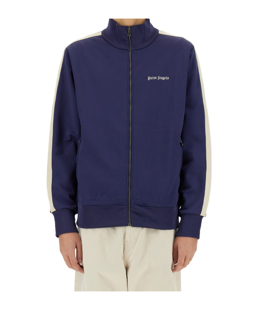 Palm Angels Track Jacket With Zipper In Blue