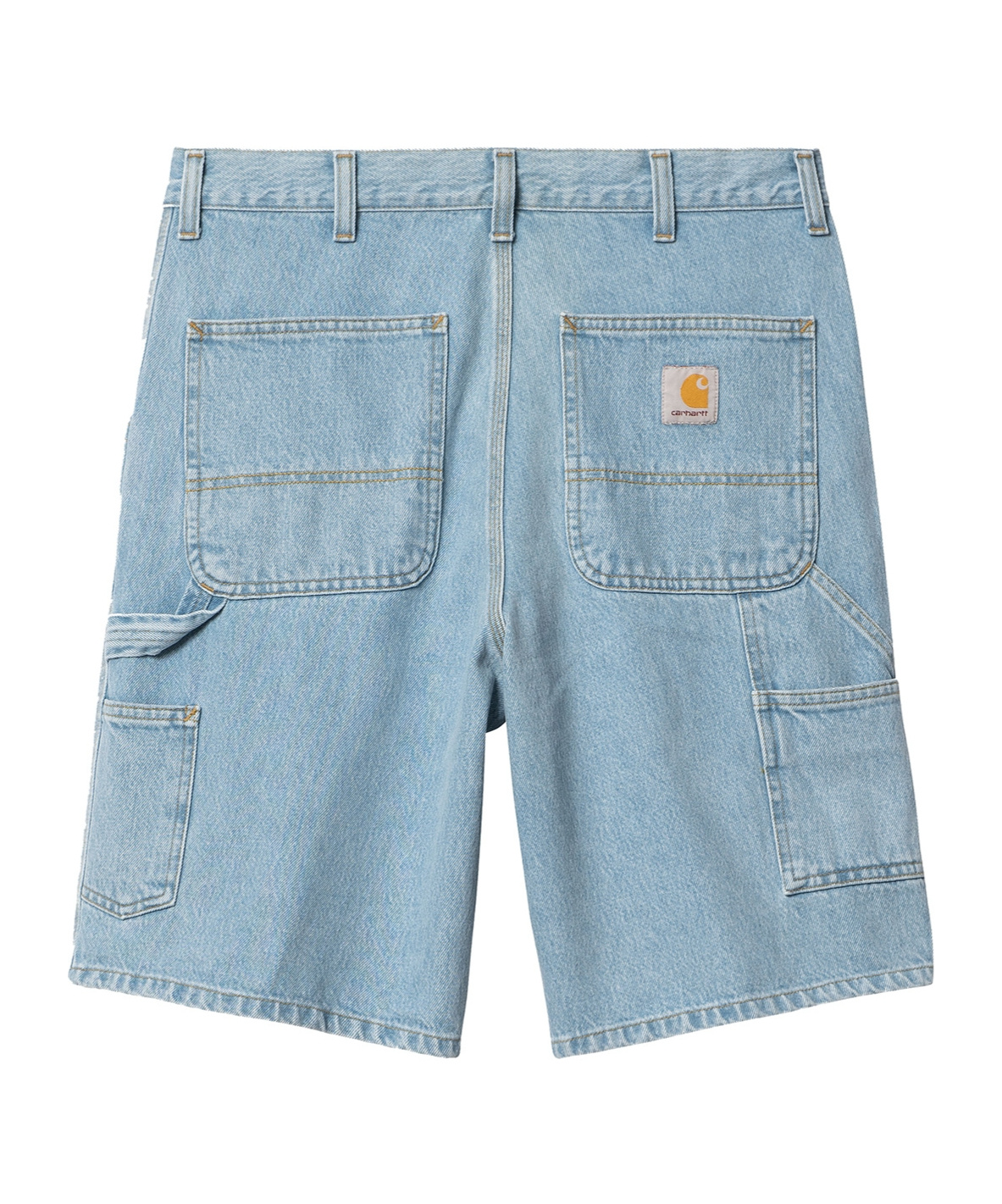 Carhartt Logo-patch Denim Cargo Shorts In Blue
