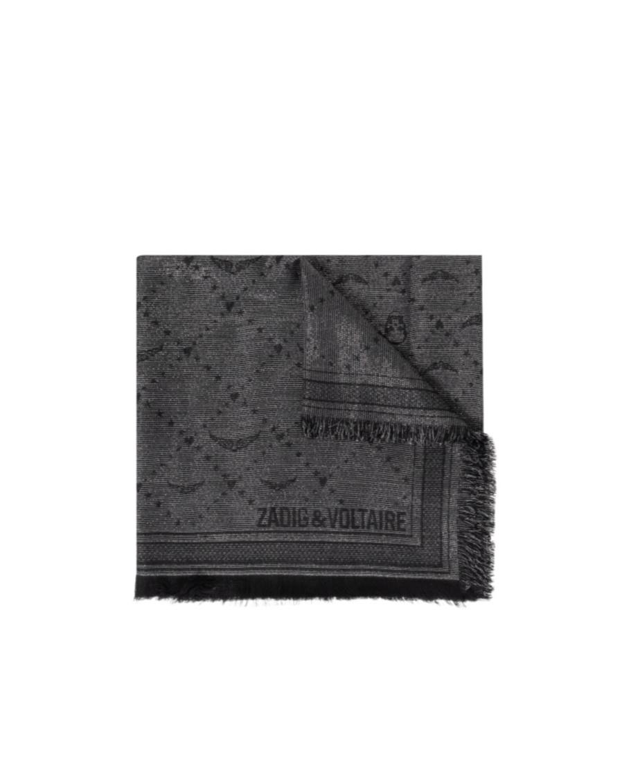 Zadig & Voltaire Glenn Monogram Scarf In Black