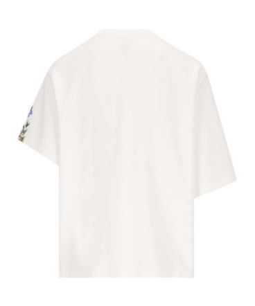 Loewe Oversize Cotton Blend T-shirt With Floral Print In White