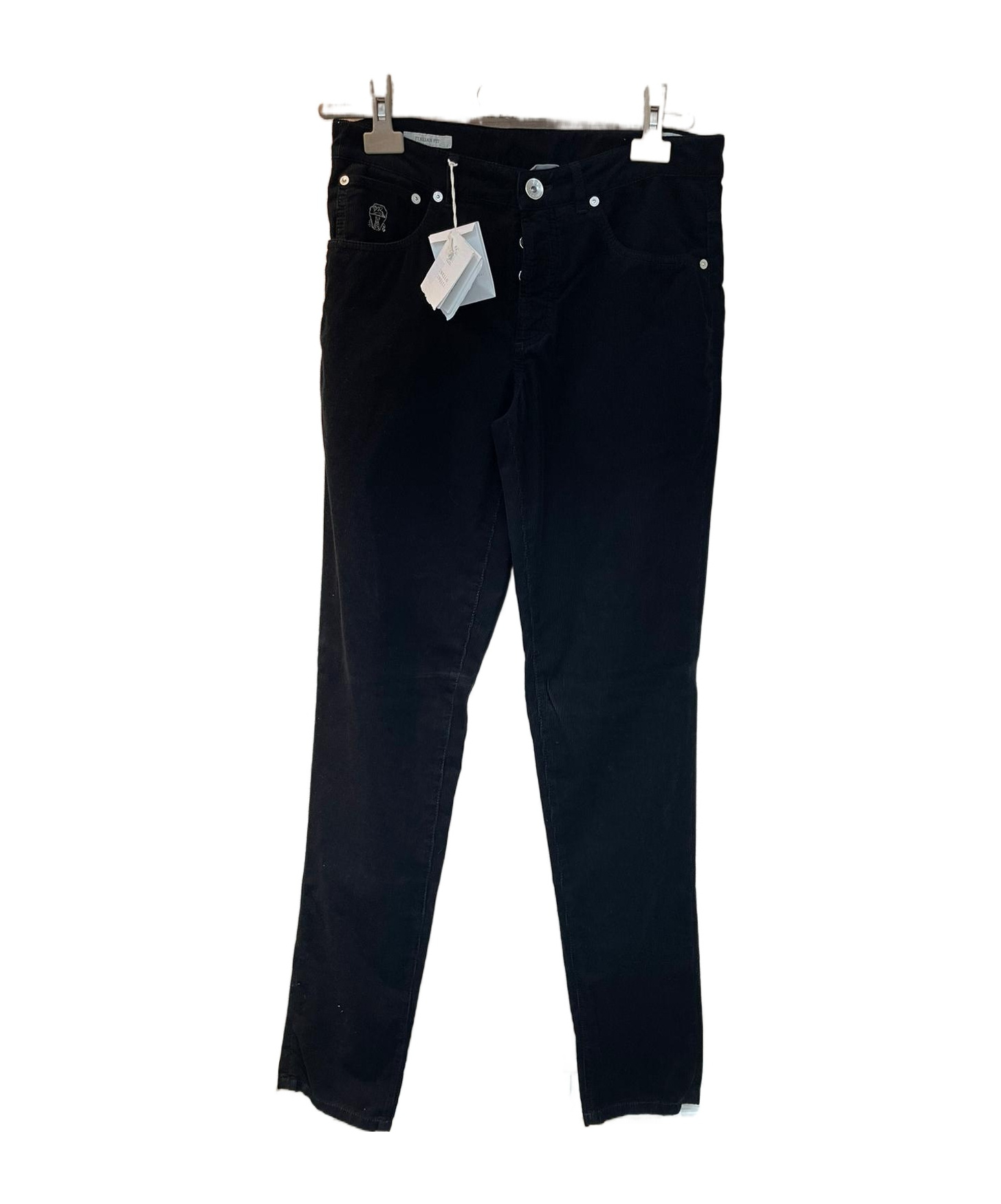 Brunello Cucinelli Corduroy Slim Casual Pants In Black