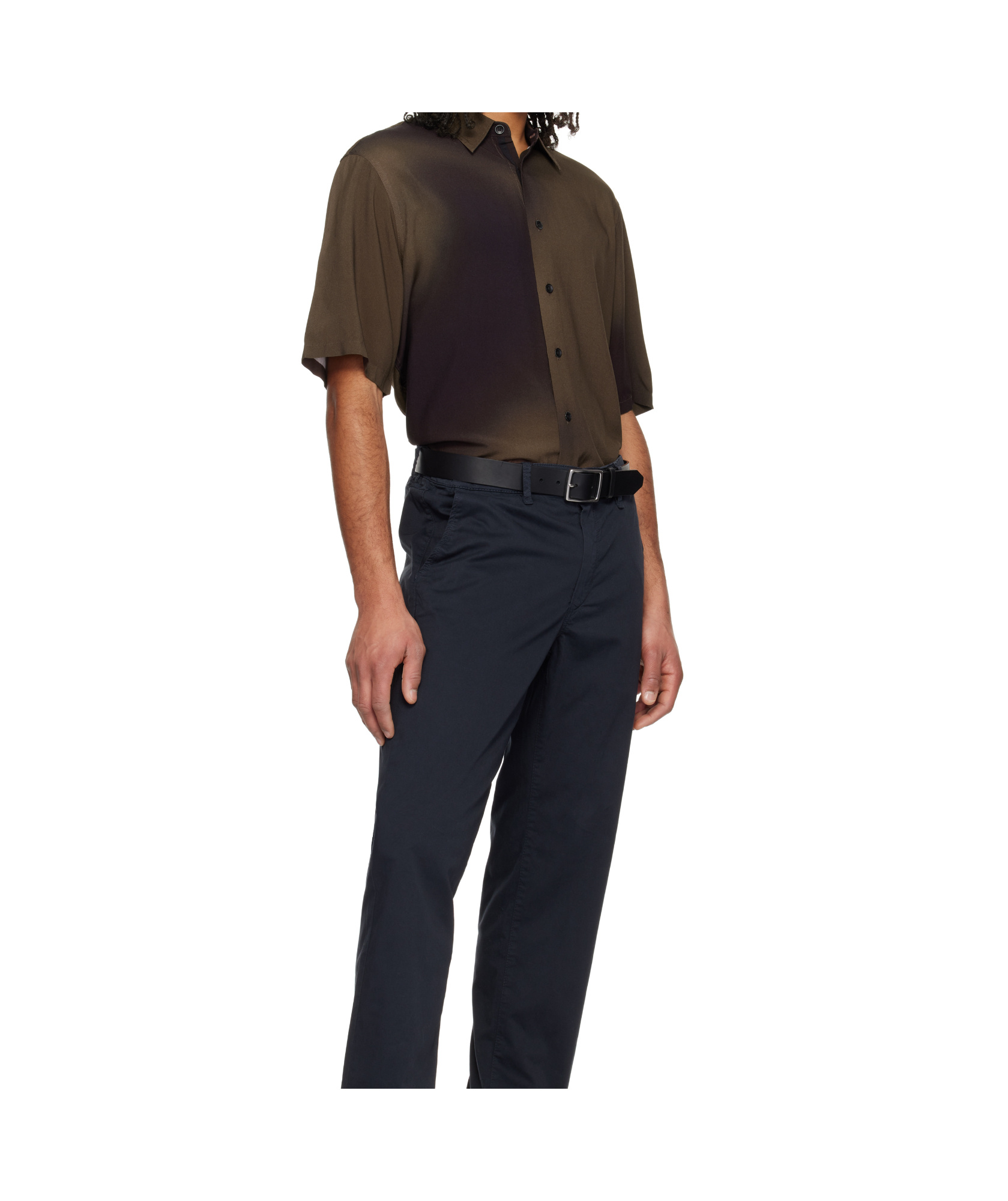 Rag & Bone Brown Dalton Printed Shirt In Black