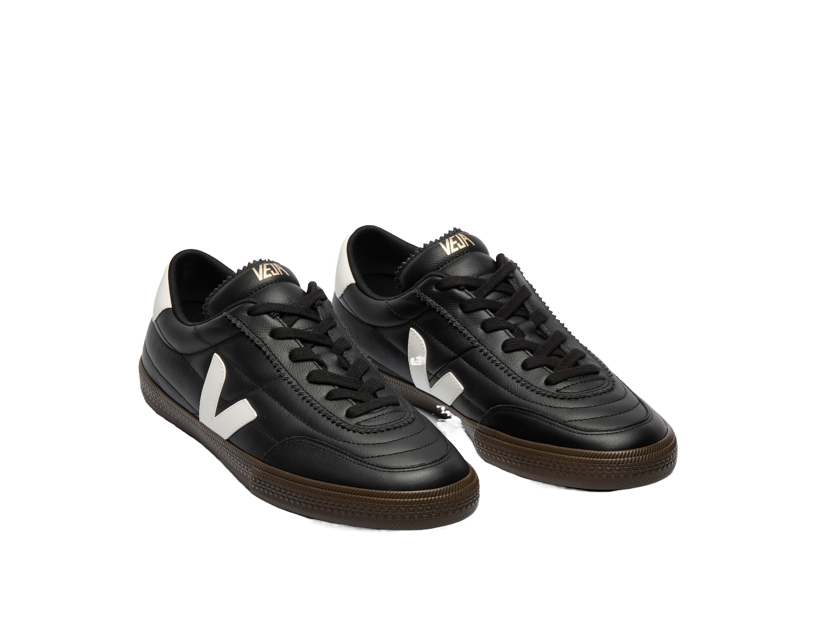 Veja Panenka Black Sneaker With Logo On The Side And Contrasting Heel In Leather Unisex In Black