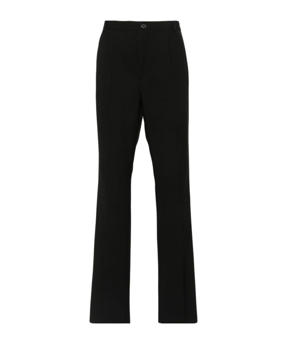 Saint Laurent Grain De Poudre Straight Leg Pants In Black