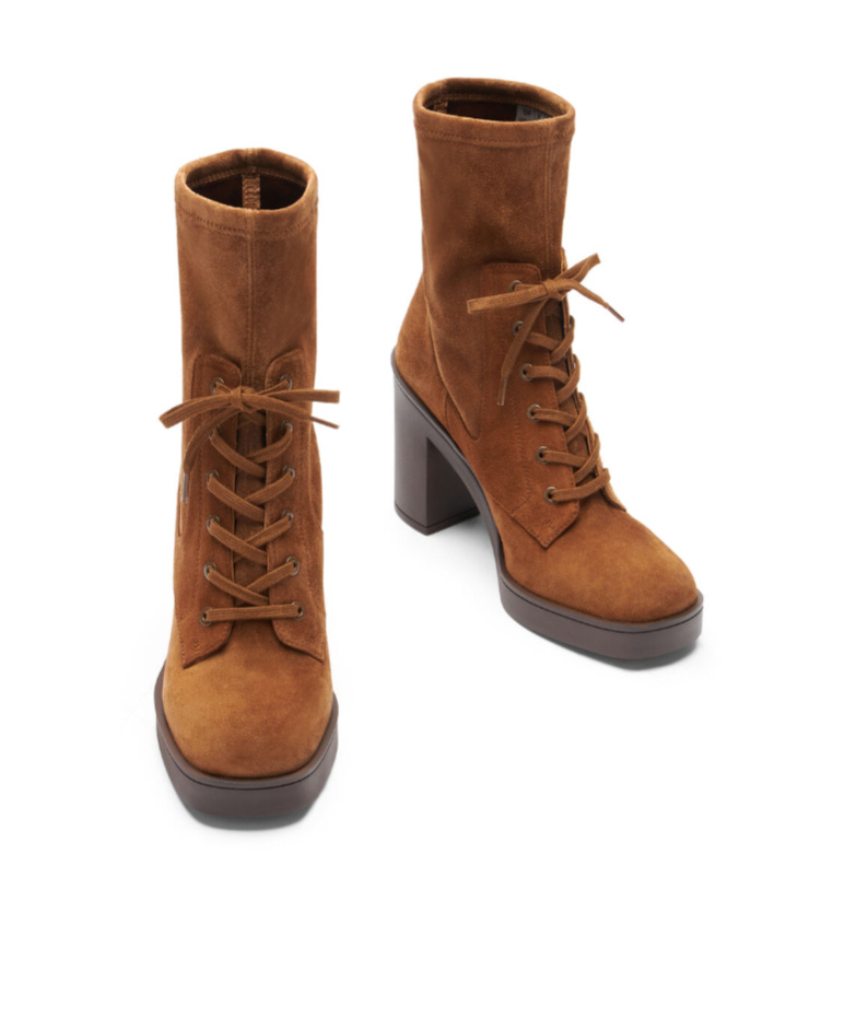 Shop Stuart Weitzman Thick Heeled Short Boots In Brown