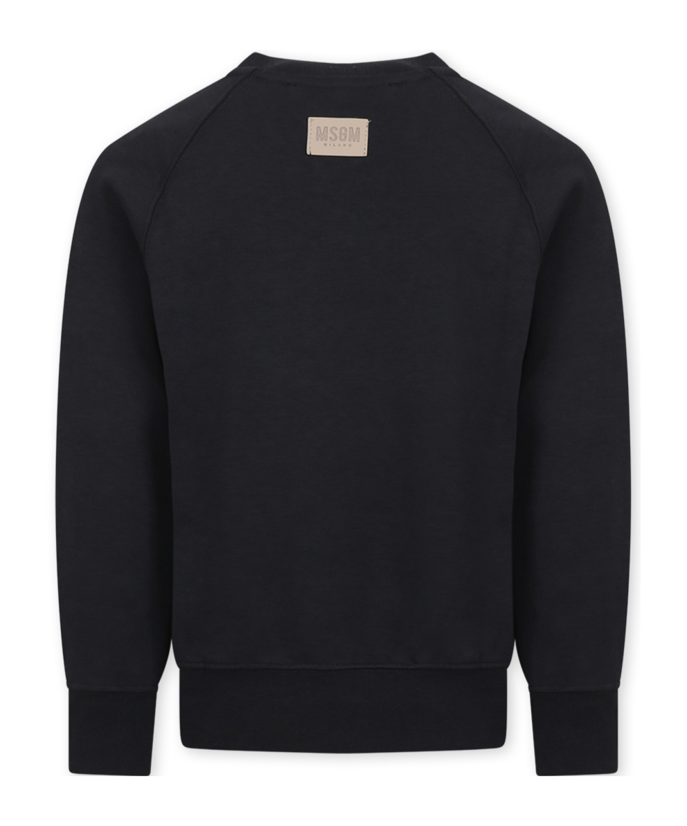 Msgm Long-sleeved Sweater In Black