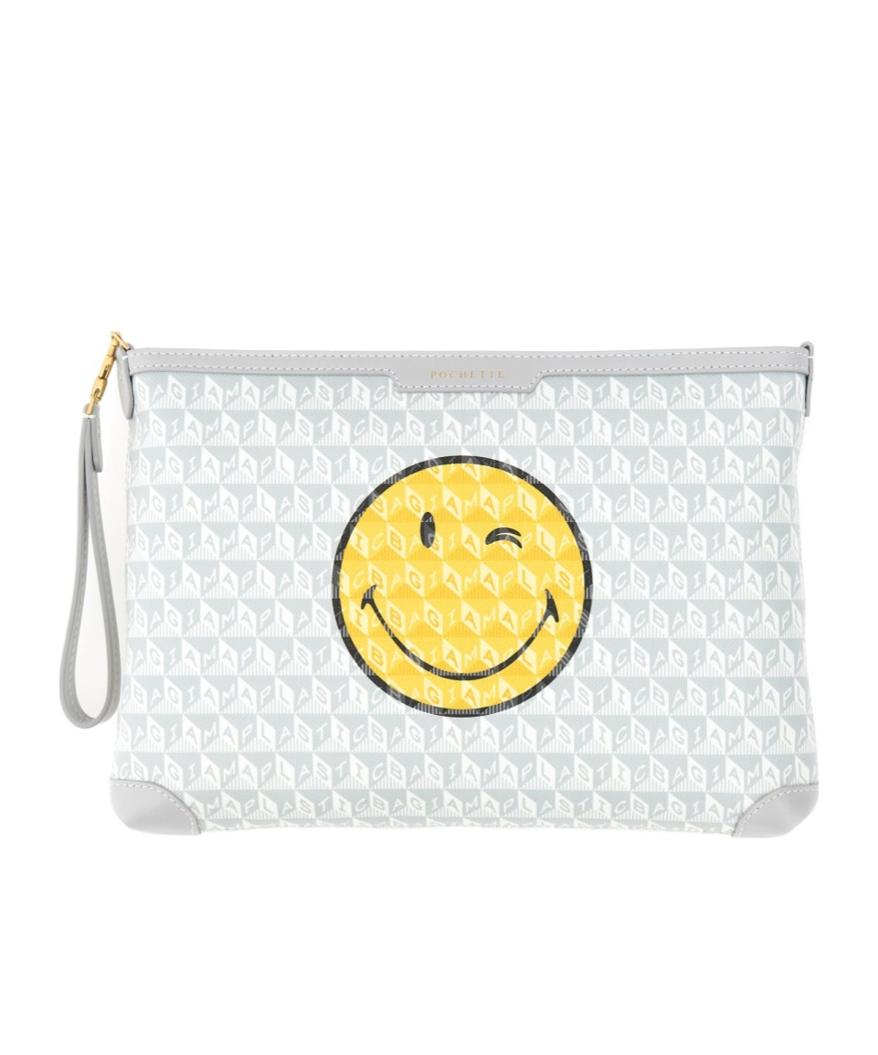 Anya Hindmarch I Am A Plastic Bag Coated-canvas Pouch In Yellow