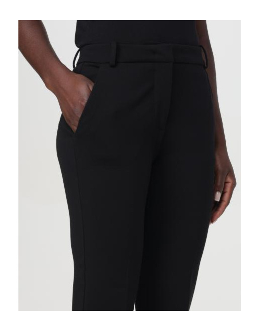 Pinko Bello Cigarette Pants In Milano Stitch In Black