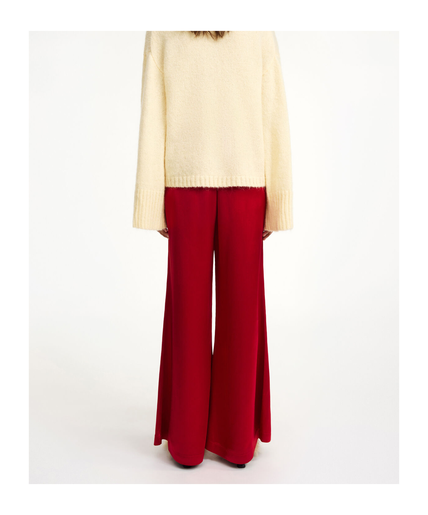 By Malene Birger Lucee Satin Wide-leg Pants In Red