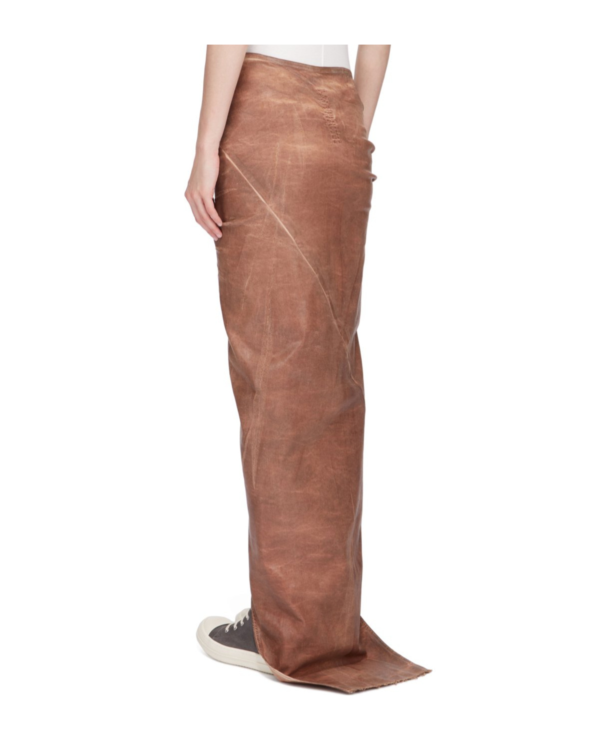 Shop Rick Owens Drkshdw Edfu Asymmetric Maxi Skirt In Brown