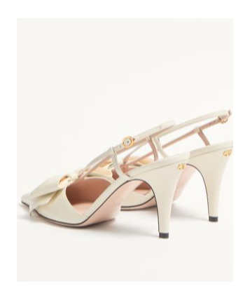 Valentino Slingback Pumps In Ivory White