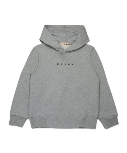 Marni Cotton Hoodie In Gray