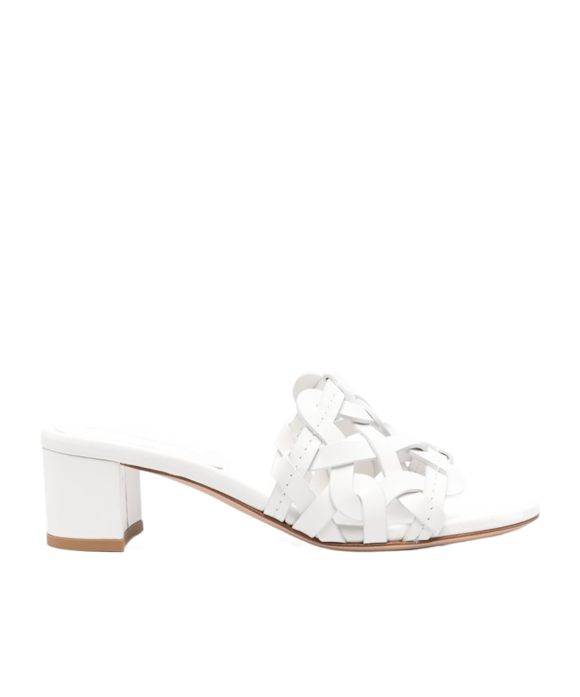Gianvito Rossi Amalfi 45 Calf Leather Mules In White
