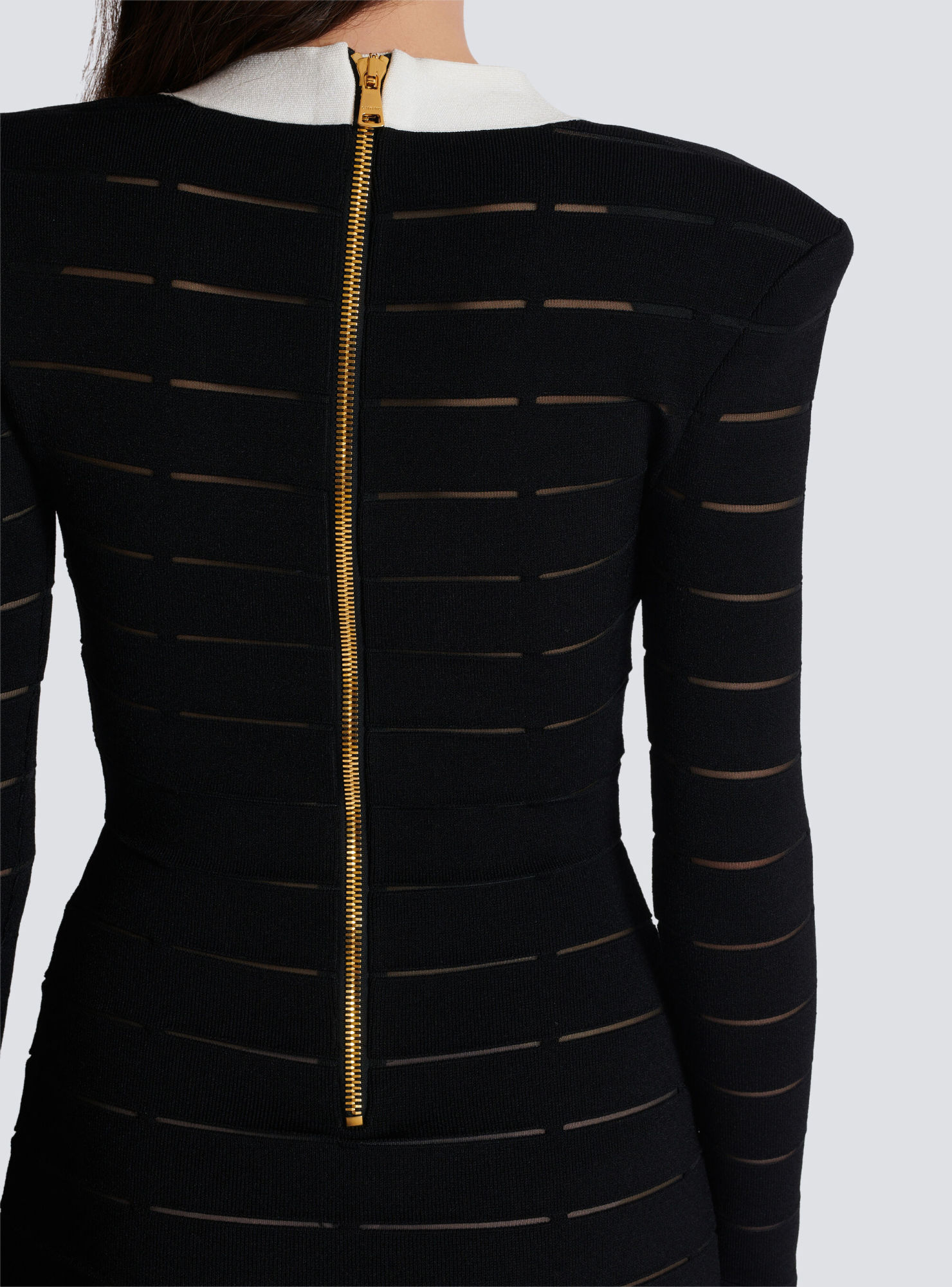 Balmain Button-embellishment Knitted Mini Dress In Black