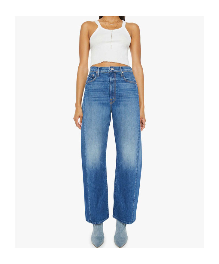 Shop Mother The Full-pipe Flood Jeans In Blue