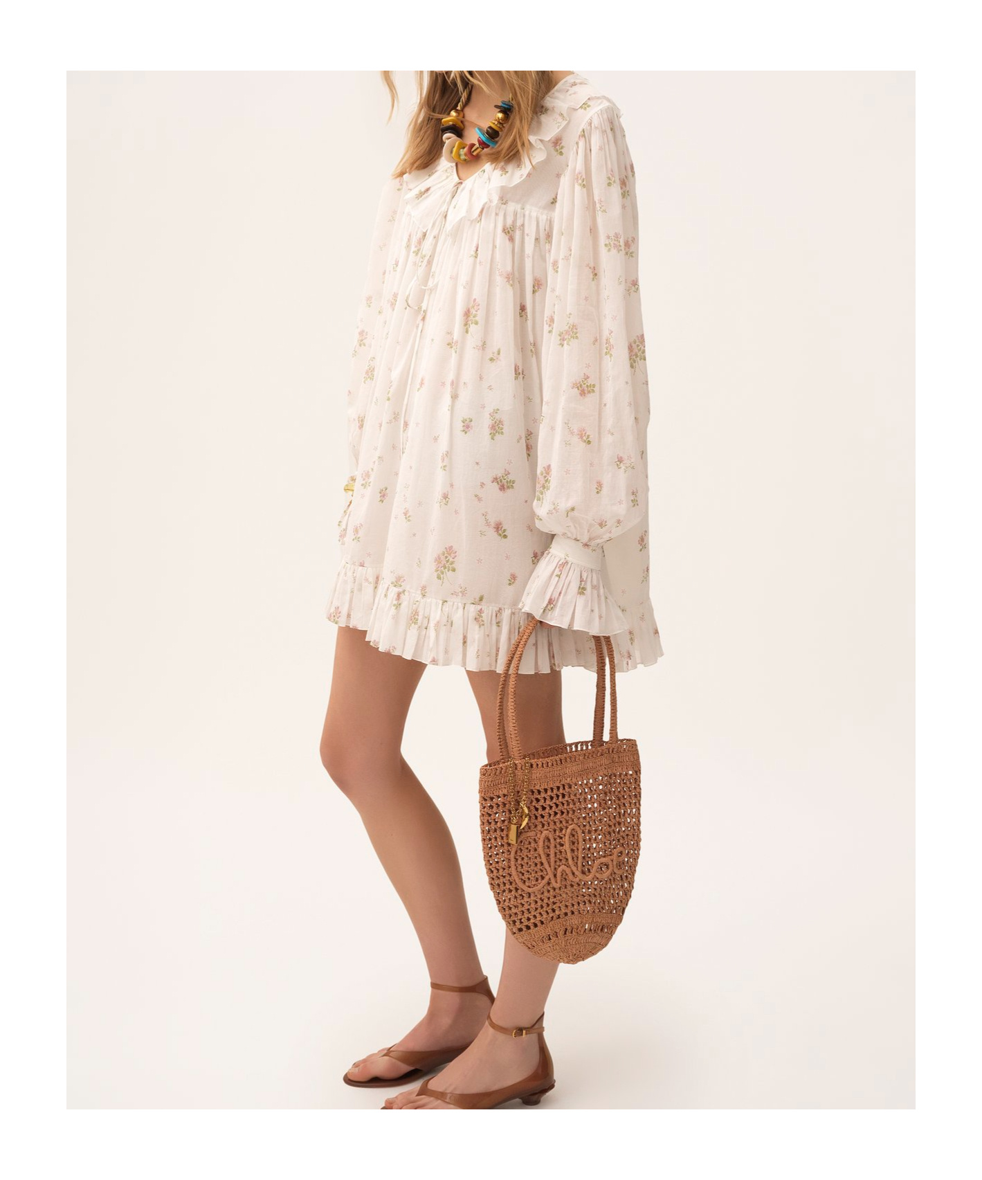 Chloé Cotton Mini Dress In White