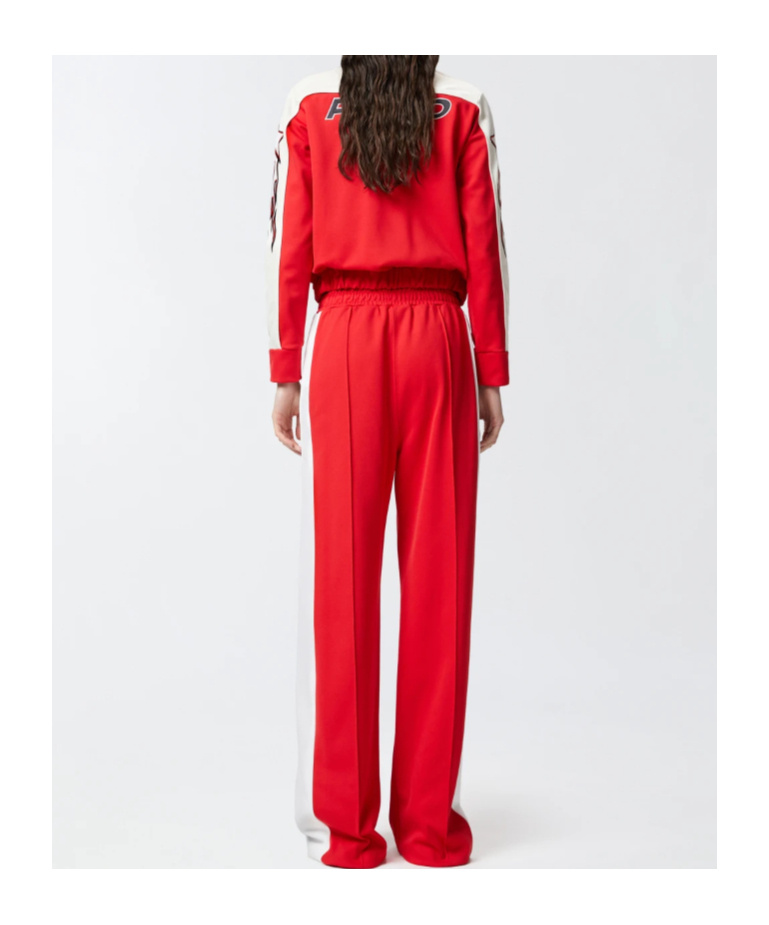 Pinko Logo-appliqué Track Shorts In Red