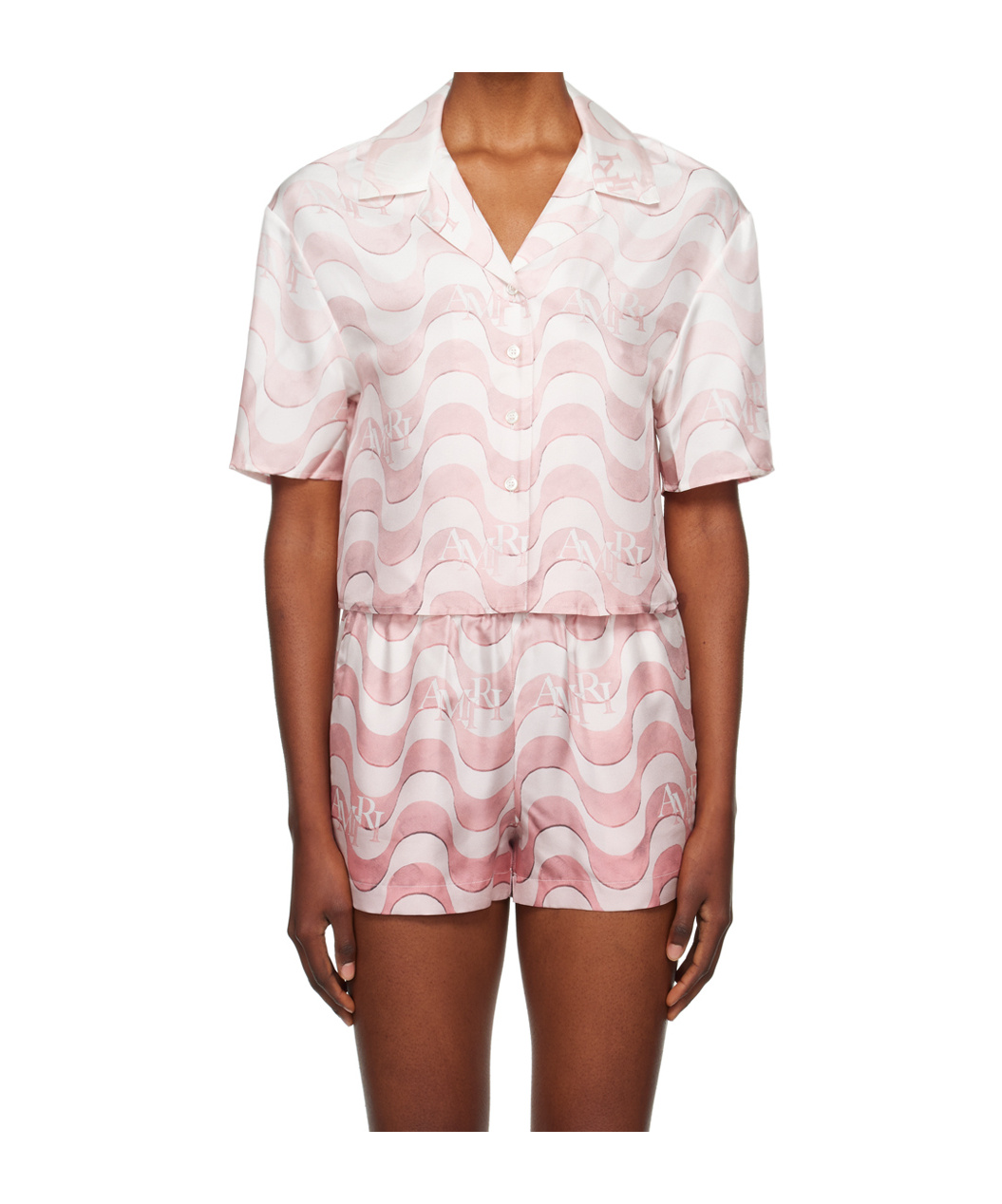 Amiri Staggered Button-down Shirt In Pink