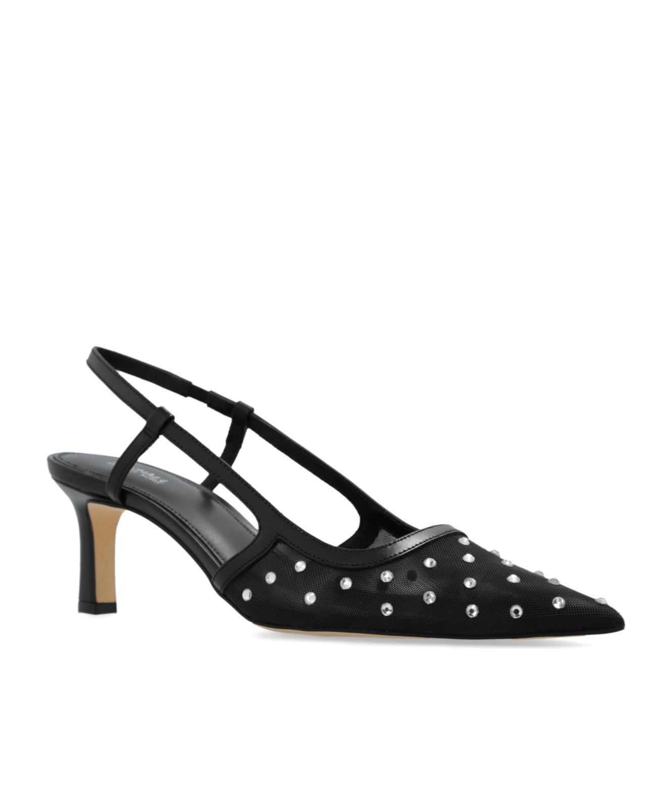 Michael Michael Kors Alora Mid Sling Pumps In Black Leather In Black