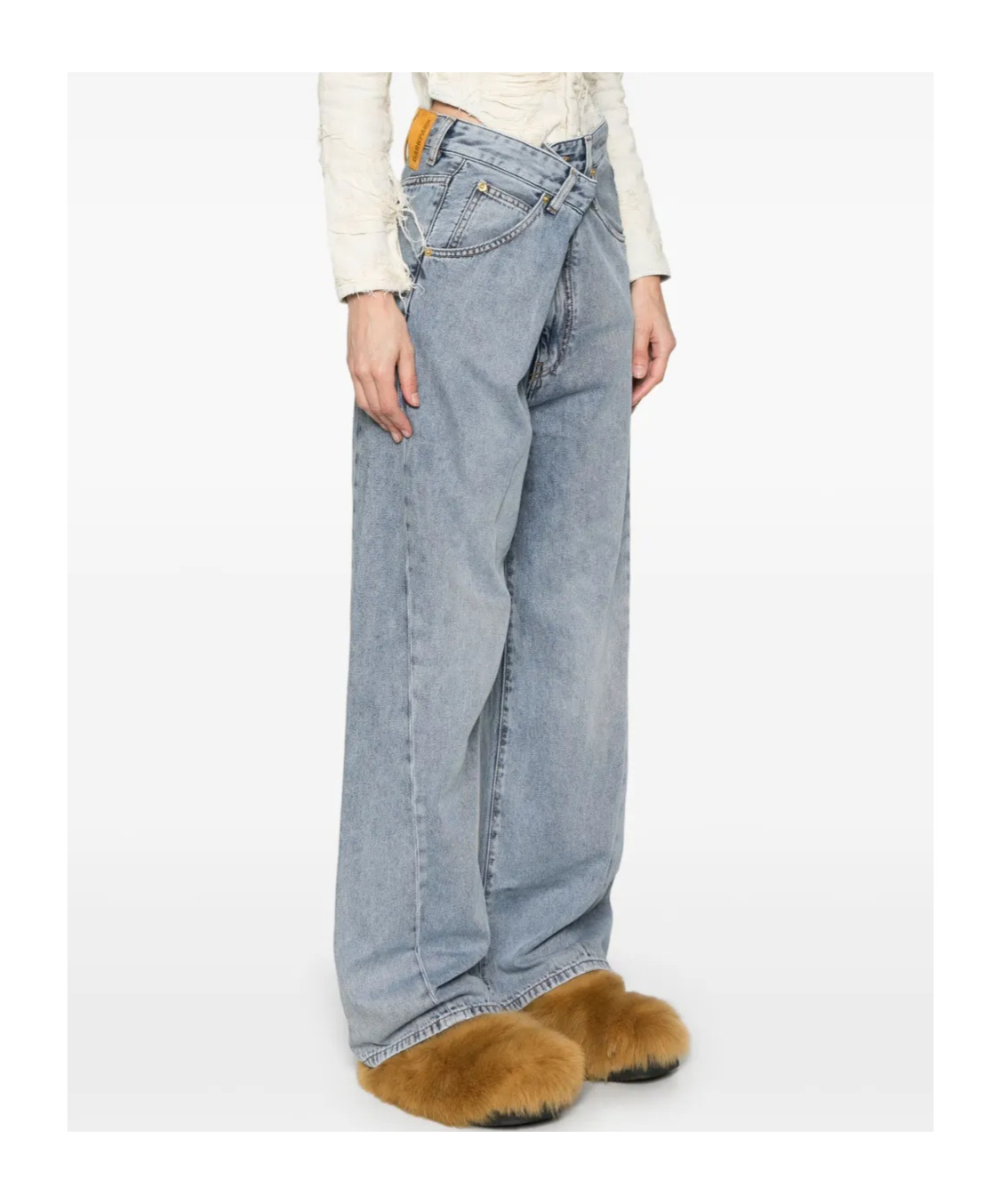 Shop Darkpark Ines Jeans In Gray