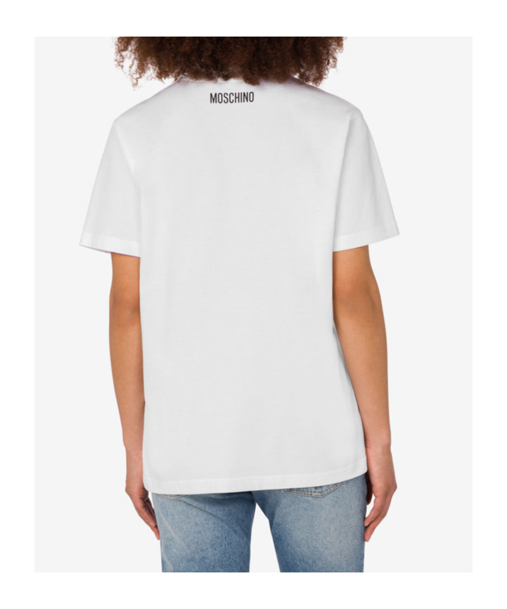 Moschino Playful Cotton T-shirt With Floral Print In White