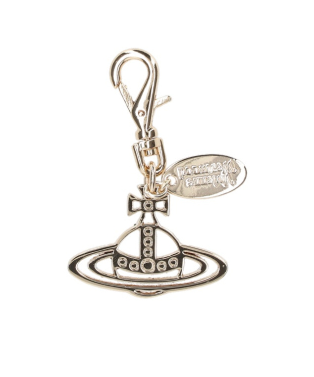 Vivienne Westwood Logo Plaque Keychain In Brown