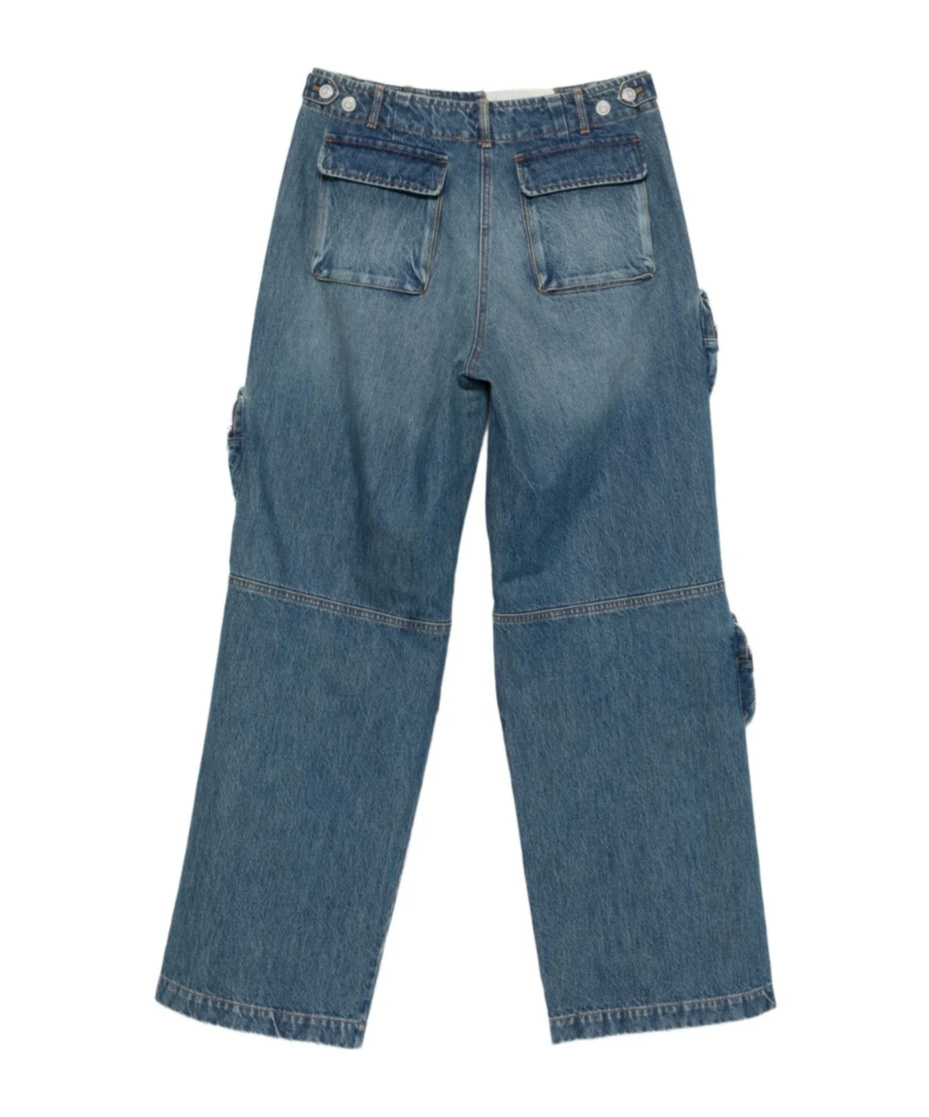Coperni Flap-pocket Cotton Jeans In Blue