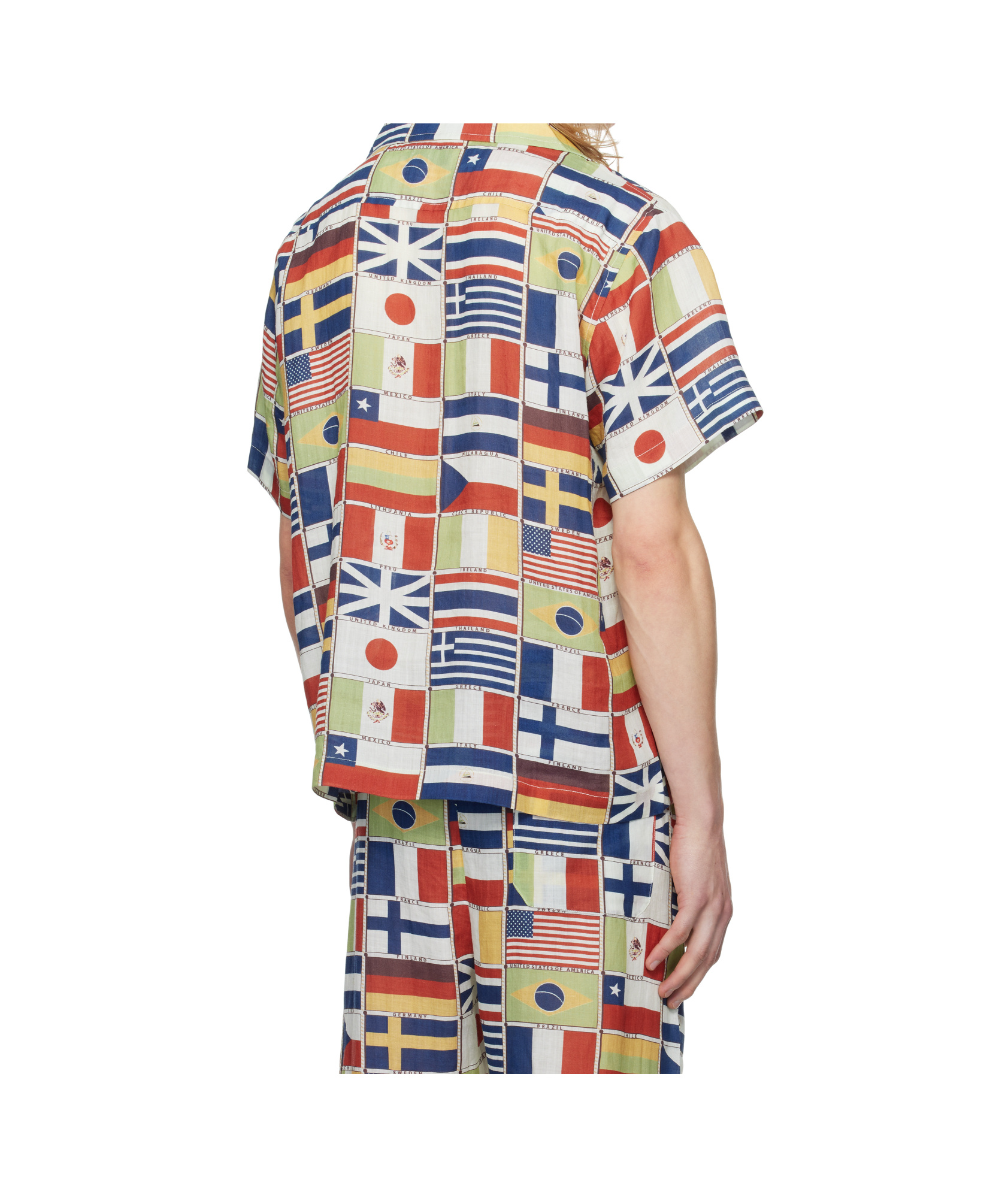 Bode International Camp-collar Printed Linen Shirt In Multicolor