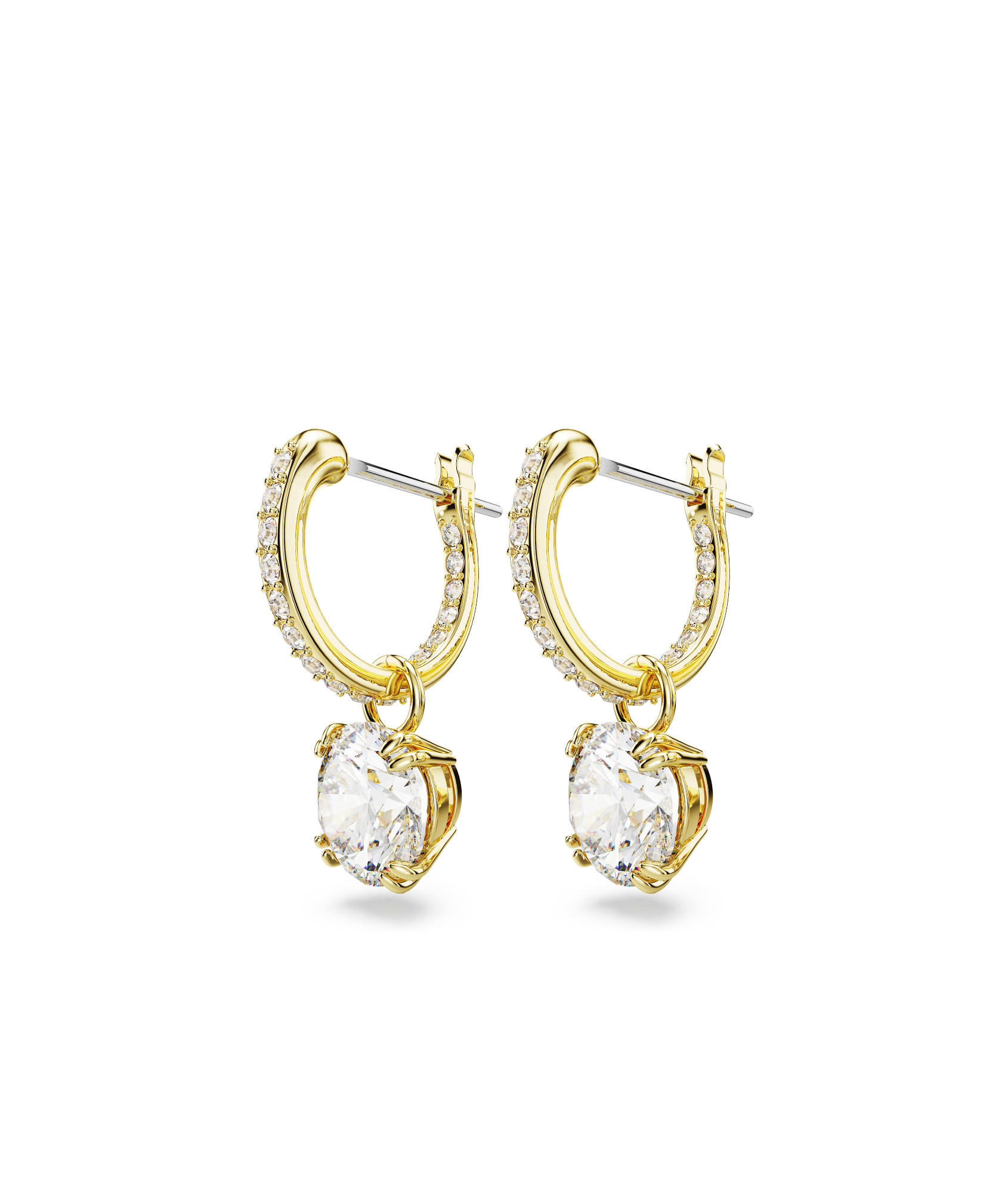 Swarovski Silver-tone Constella Crystal Drop Earrings In White