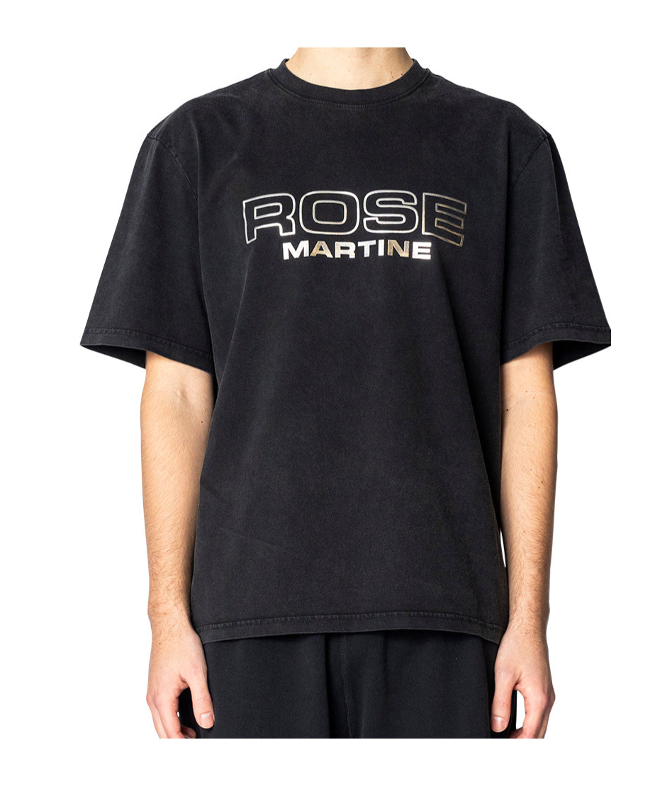 Martine Rose Black Short-sleeve T-shirt With Bold Front Print In Black