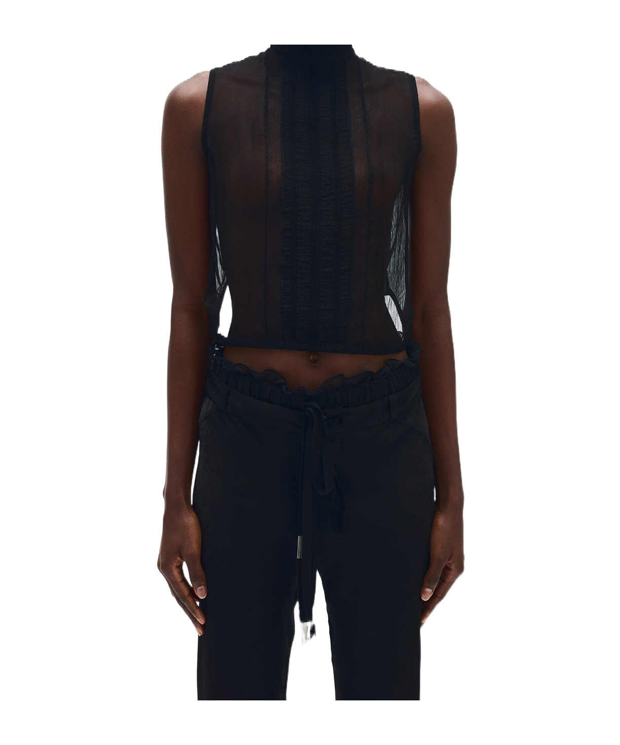 Ann Demeulemeester Hilju Turtleneck Crop Top In Black