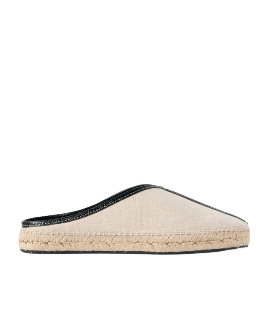 Totême Leather-trim Espadrille Slippers In Nude