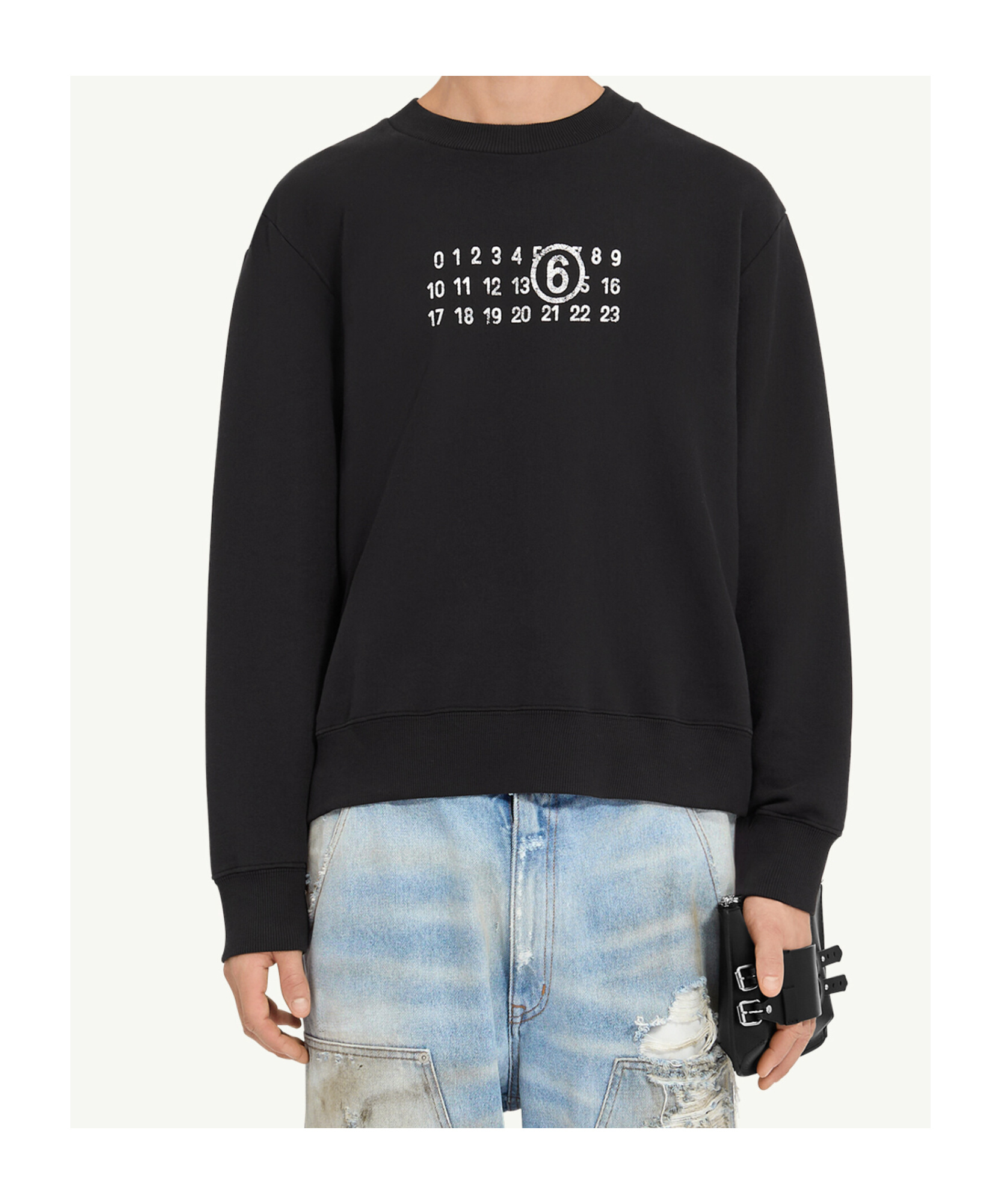 Mm6 Maison Margiela Black Numeric Signature Mm6 Sweatshirt In Black