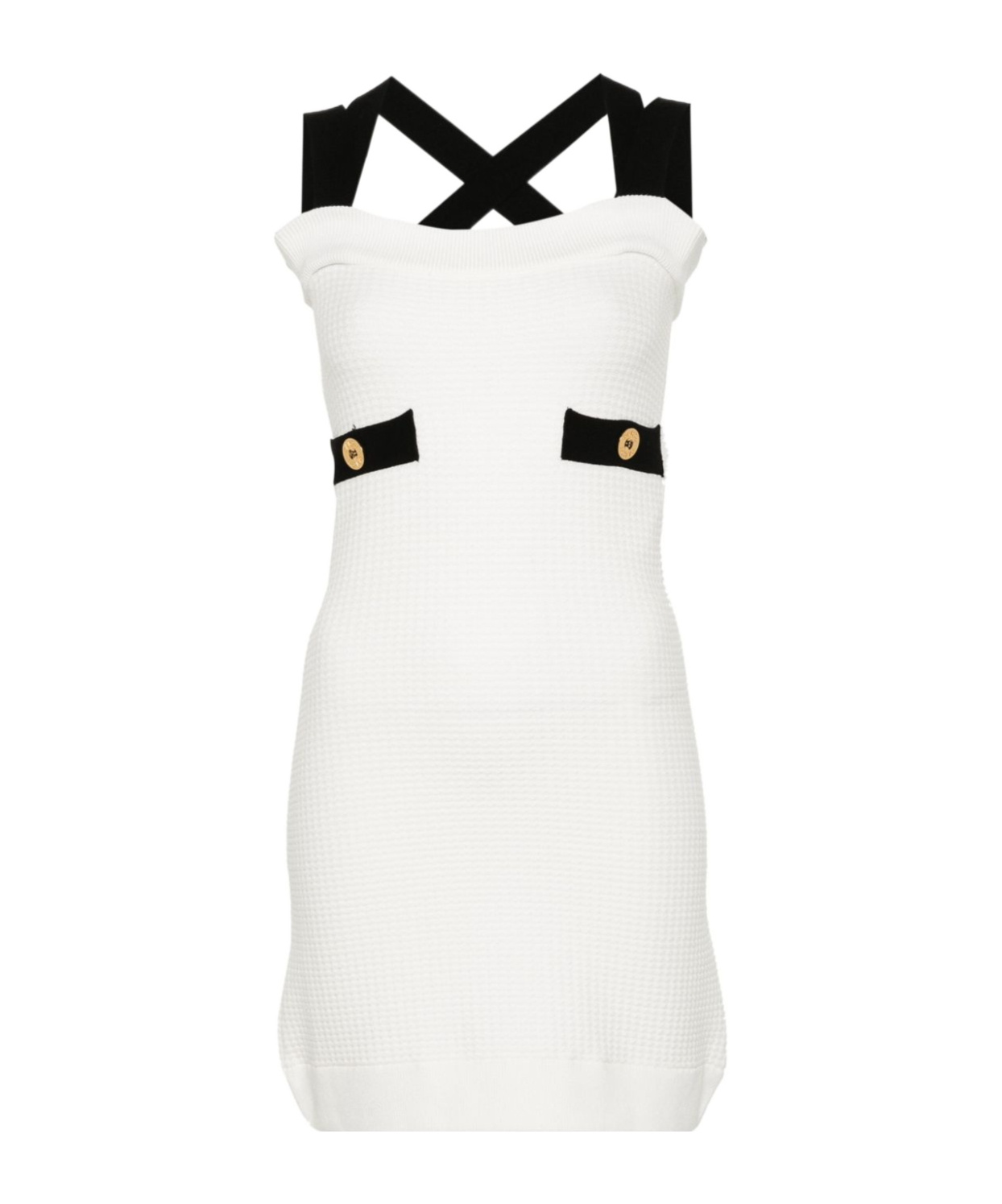 Patou Crossed Straps Mini Dress In White