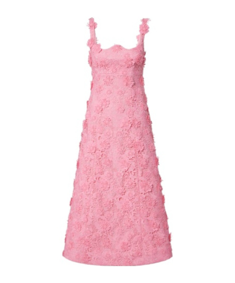 Leo Odette Floral Lace Midi Dress In Pink