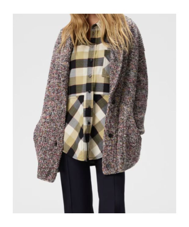 Missoni Oversized Wool Blend Cardigan In Gray