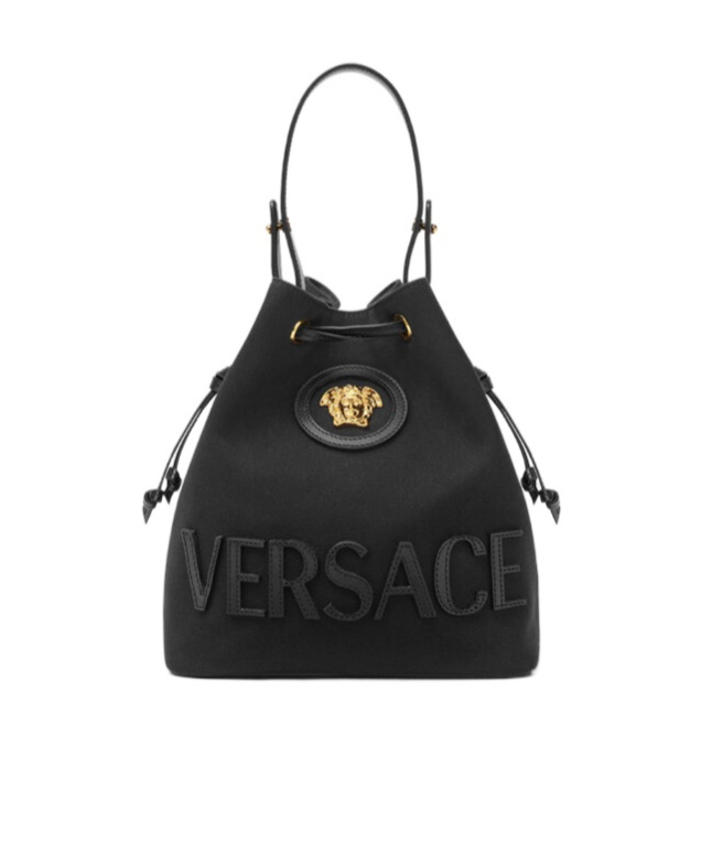 Versace La Medusa Bucket Bag In Black