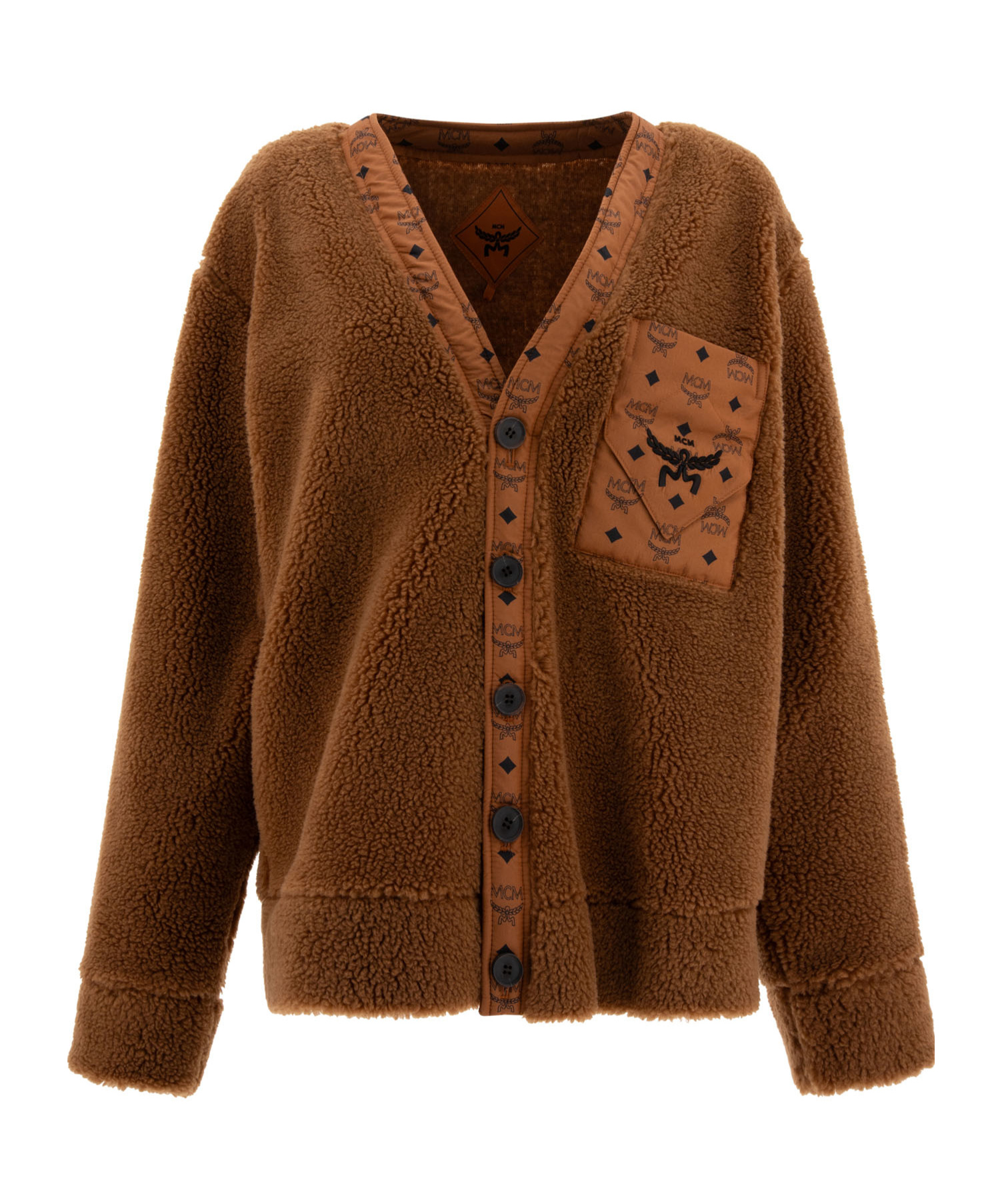 MCM MCM MONOGRAM POCKET FLEECE CARDIGAN 