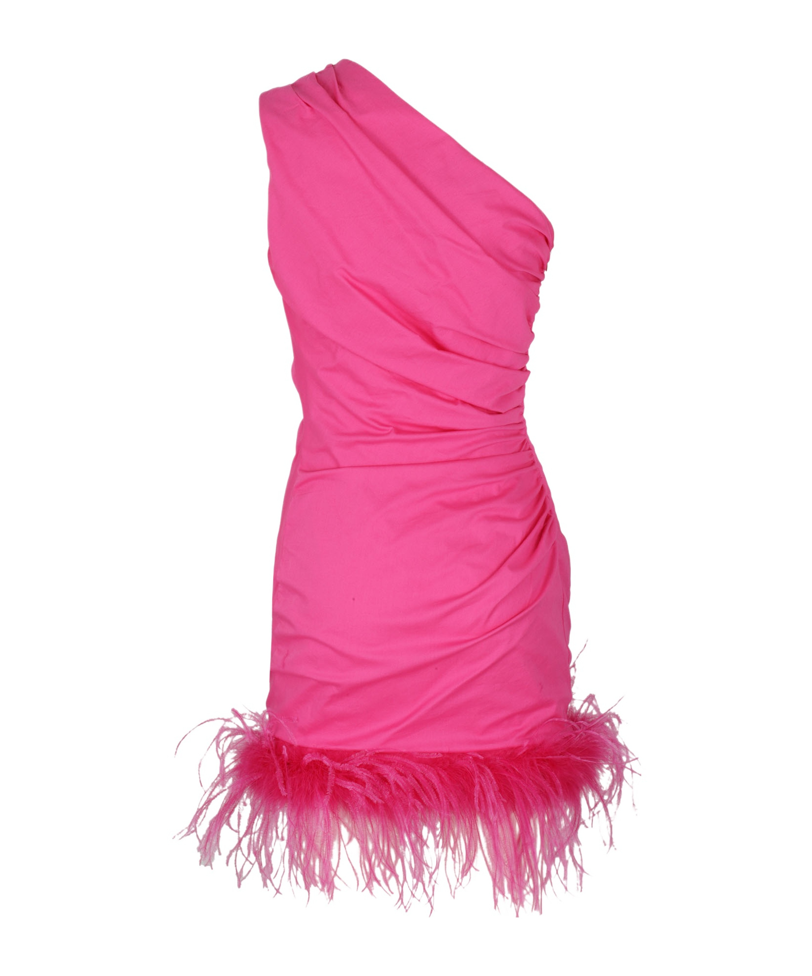 Giuseppe Di Morabito Feather-trim Ruched Minidress In Pink