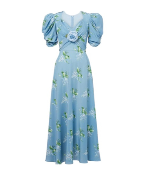 Rodarte Floral Silk Cocktail Dress In Blue