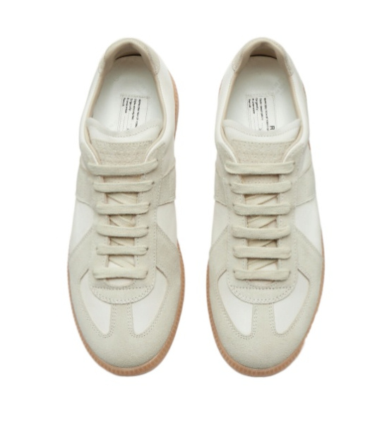 Maison Margiela Replica Sneakers Woman Lace-up Shoes Multicolored Size 7 Calfskin In White