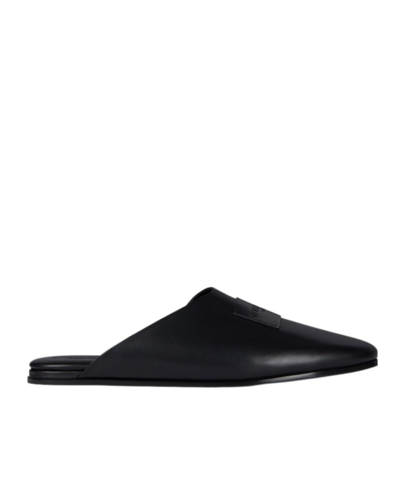 GIVENCHY LABEL FLAT MULES IN NAPPA LEATHER