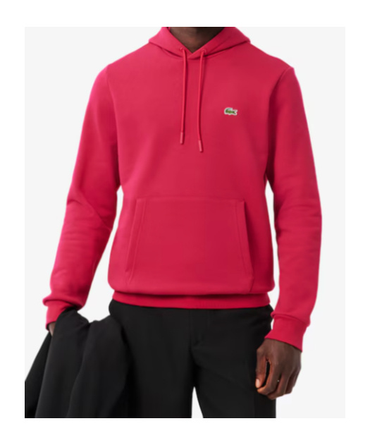 Lacoste Zip-up Fleece Hoodie In Pink